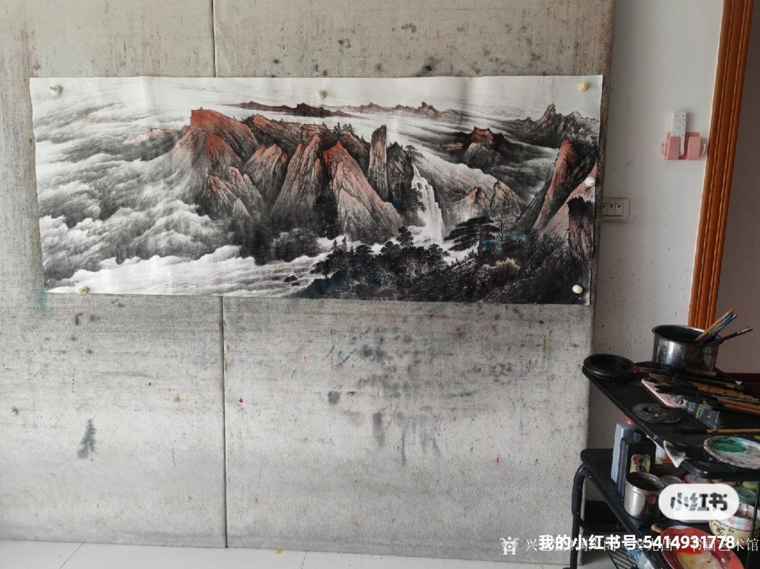 润声阁(廖先昌)书画艺术馆国画作品《云山》【图1】