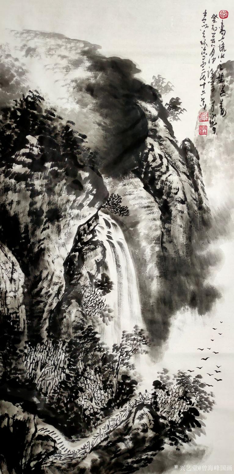 曾海峰国画国画作品《高山流水》