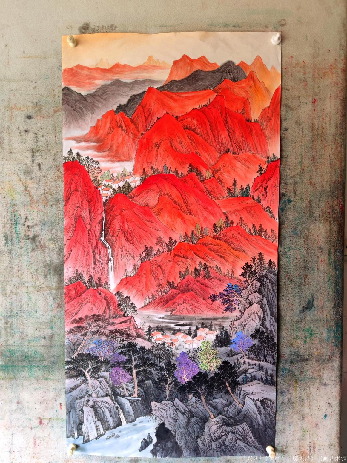 润声阁(廖先昌)书画艺术馆国画作品《紫气东来》【图0】