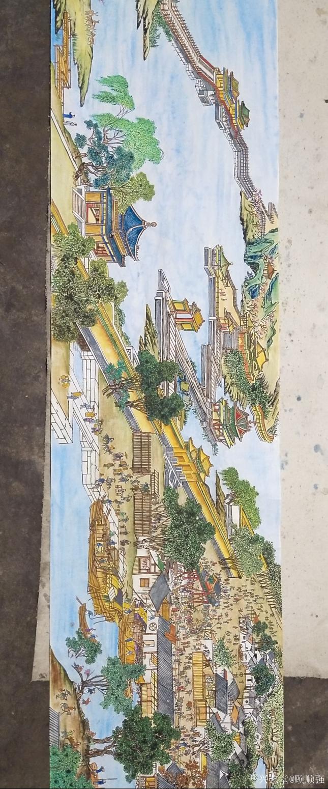 顾顺强国画作品《顾顺强清明上河图长卷》【图1】