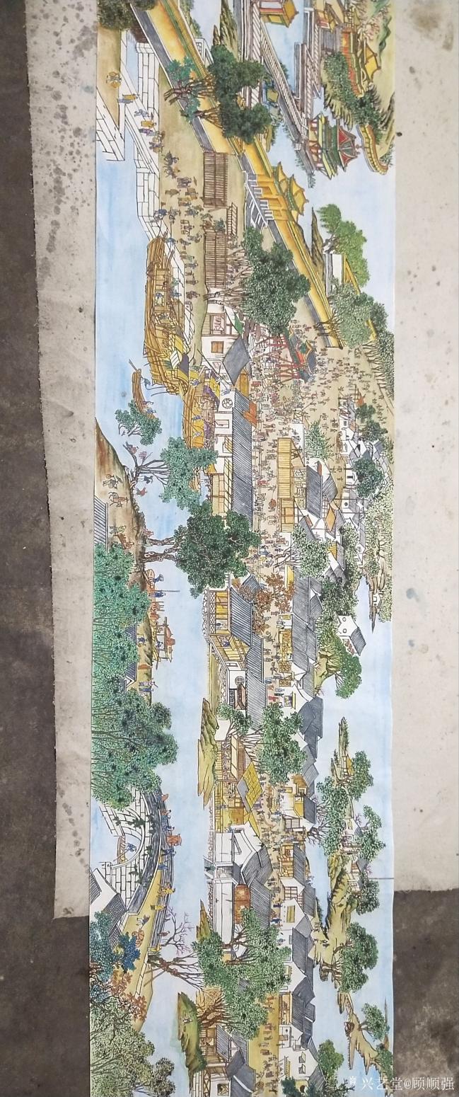 顾顺强国画作品《顾顺强清明上河图长卷》【图2】