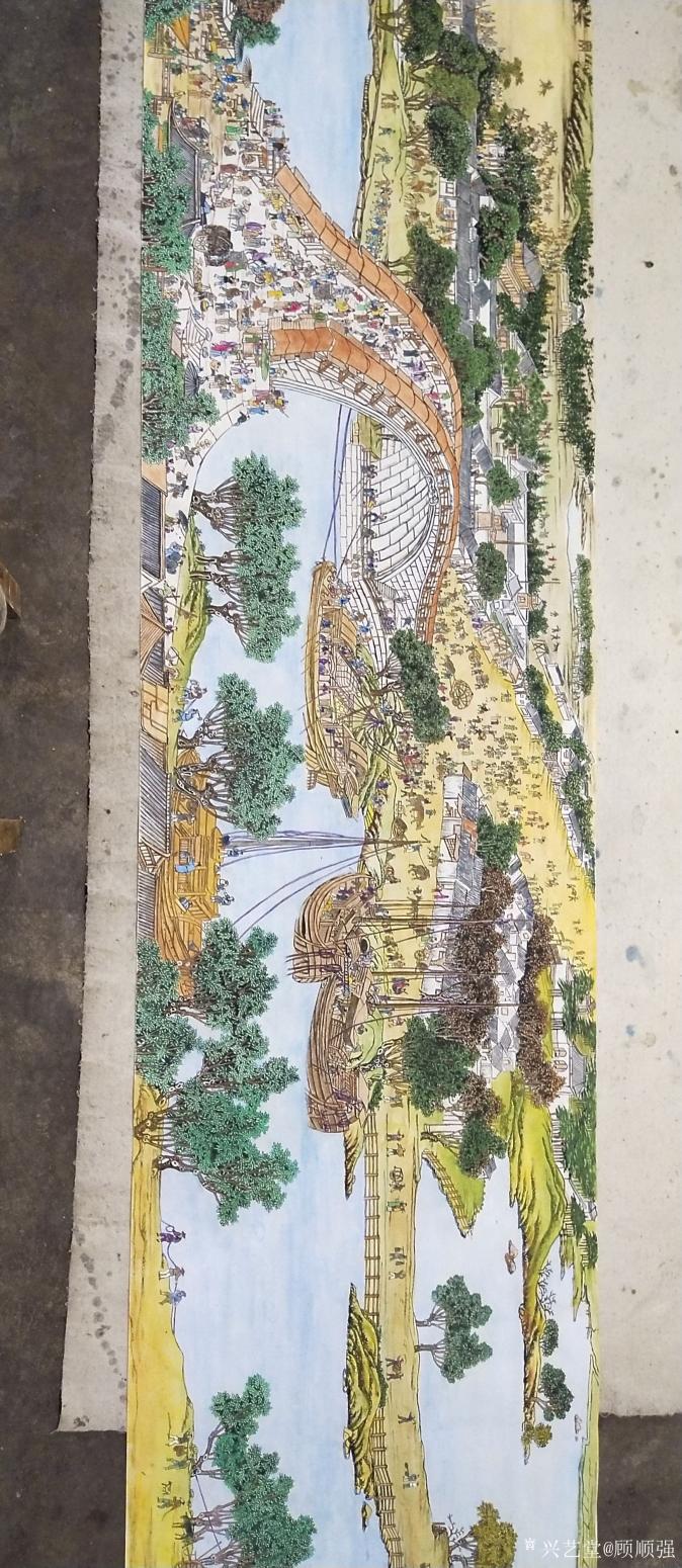 顾顺强国画作品《顾顺强清明上河图长卷》【图3】