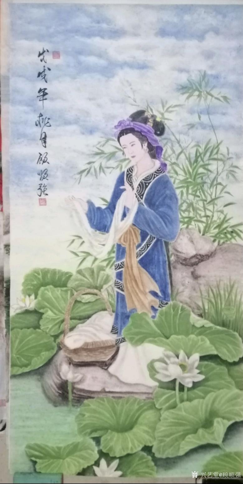 顾顺强国画作品《顾顺强手绘《仕女图》》【图1】