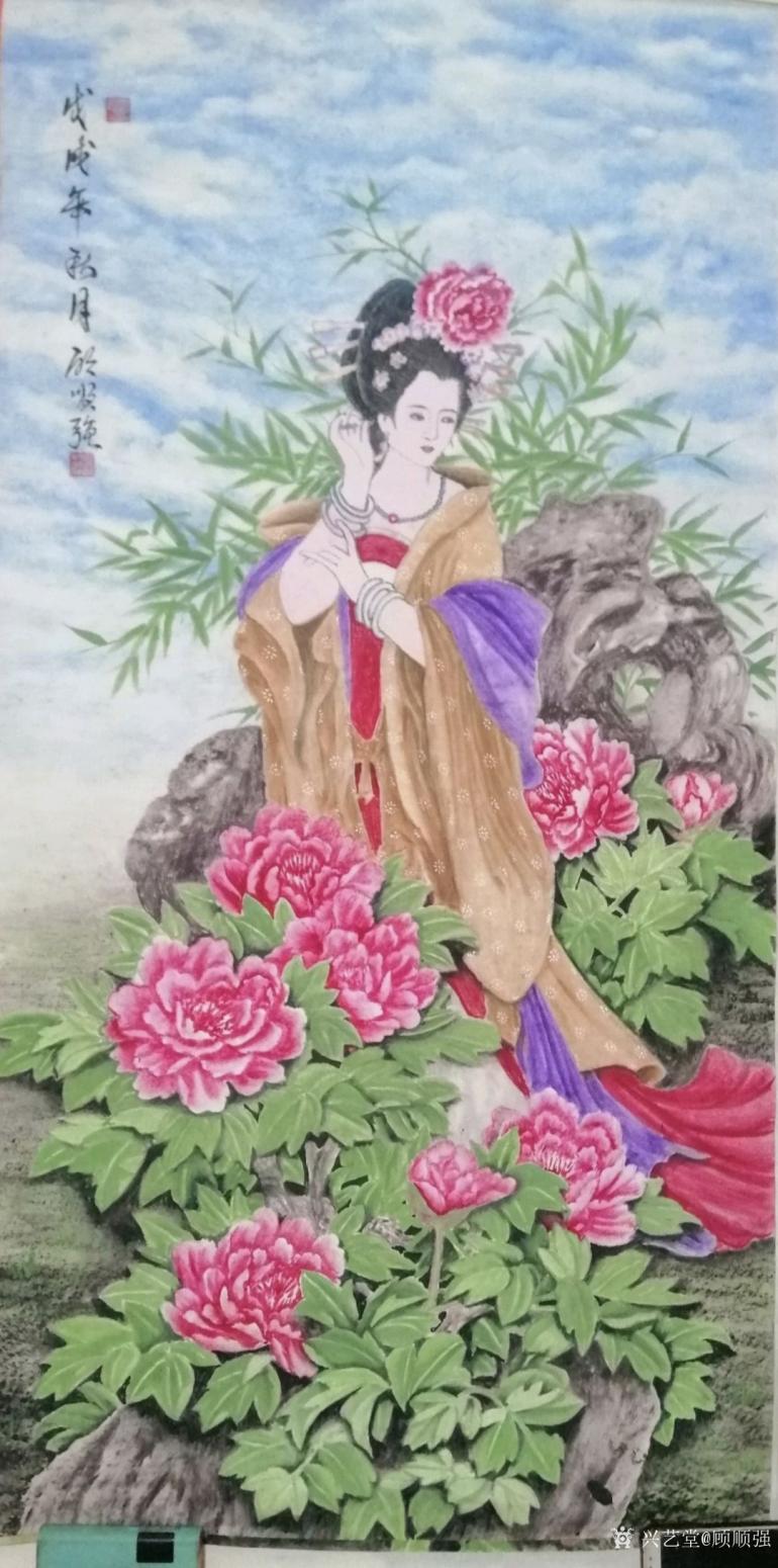 顾顺强国画作品《顾顺强手绘《仕女图》》【图2】