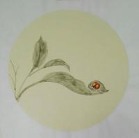 艺术家赵志民日记:蜻蜓、蝴蝶、七星瓢虫，大自然很神奇，68*68小品，可订制【图2】