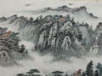 艺术家刘传军日记:191号作品第二遍设色。装裱后高1.1米，长3.1米。【图5】
