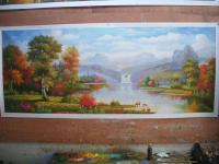 艺术家罗鸿羽日记:油画  ：《山水 》，《田园风光》  ，罗鸿羽近作可根据风景【图0】