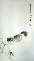 艺术家张清永日记:今日完成两幅小清新  国画《猫》《戏蝉图》张清永【图0】