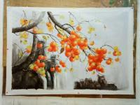 艺术家凌振宁日记:凌振宁油画《丰收图》系列作品，“”树叶的离开，不是因为风，而【图2】