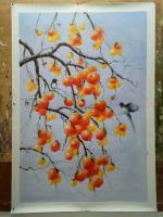 艺术家凌振宁日记:凌振宁油画《丰收图》系列作品,“”树叶的离开,不是因为风,而【图4】