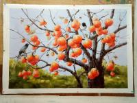 艺术家凌振宁日记:凌振宁油画《丰收图》系列作品，“”树叶的离开，不是因为风，而【图5】
