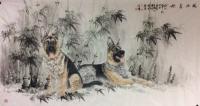 艺术家高显惠日记:高显惠、高浚峰父子合作狗年画狗，祝大家在新的一年里身体健康、【图0】