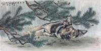 艺术家高显惠日记:高显惠、高浚峰父子合作狗年画狗，祝大家在新的一年里身体健康、【图1】
