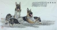 艺术家高显惠日记:高显惠、高浚峰父子合作狗年画狗，祝大家在新的一年里身体健康、【图4】