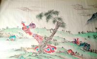 艺术家石海博日记:巨副长卷《百凤图》，宽60公分左右，长50米左右，仅此一套，【图1】