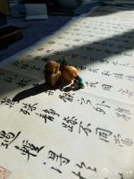 艺术家李高日记:李高书法作品。万里归来颜愈少。微笑。笑时犹带岭梅香。试问岭南【图1】