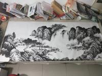 艺术家李振军日记:国画山水新完成作品《源远流长》,尺寸68×138李振军【图0】