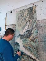 艺术家李亚南日记:李亚南国画工作室《松崖访友图》，尺寸70×150【图4】