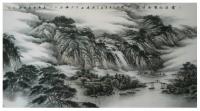 艺术家刘剑刚收藏:山水国画《云满山头树满溪》
尺寸180cmx97cm，《水【图0】