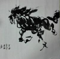 艺术家阎敏收藏:春天,你好!《奔马图》奔马迎春,今日立春,兴之所至挥笔作成,【图0】