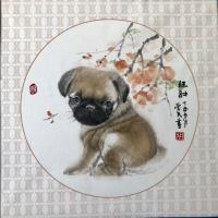艺术家胡爱民日记:狗年到了，创作了系列狗狗《斗士图》，萌萌哒，喜欢可以订制，尺【图2】