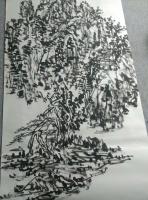 艺术家杨牧青日记:款识:欲为大画家必有大的格局,以(应)自然物象,丁酉杨牧青。【图2】