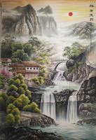 艺术家宁建华收藏:国画作品(旭日东升),尺寸230*160cm,彩墨山水,客户【图1】