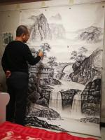 艺术家宁建华收藏:国画作品(旭日东升),尺寸230*160cm,彩墨山水,客户【图0】