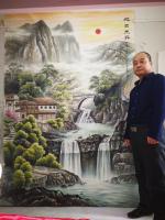 艺术家宁建华收藏:国画作品(旭日东升),尺寸230*160cm,彩墨山水,客户【图2】