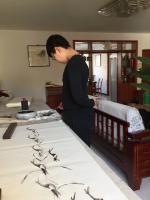 艺术家李尊荣生活:让薪火传承，我和王广然老师在辅导学员练习中国画【图2】