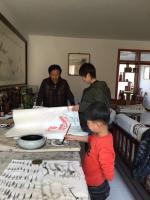 艺术家李尊荣生活:让薪火传承，我和王广然老师在辅导学员练习中国画【图5】