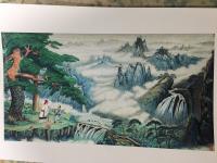 艺术家赵德锁日记:国画   “松下问童子”  大六尺   以下照片兼是缩印版本【图1】