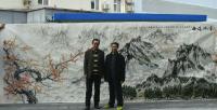 艺术家苏进春日记:苏进春与西北狼创始人王久斌院长合作国画《锦绣河山》(140×【图1】