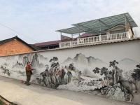 艺术家粟盛林日记:刚完工的15米壁画山水。作者粟盛林【图3】