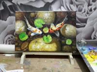 艺术家甘佑红日记:油画《年年有鱼》,天天有鱼,年年有余!18不可收拾!甘佑红【图1】