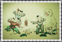 艺术家于波日记:《汪年欢乐吉祥》送给大家一组本人十多年前画的风俗小画赏玩戏尔【图2】