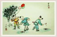 艺术家于波日记:《汪年欢乐吉祥》送给大家一组本人十多年前画的风俗小画赏玩戏尔【图3】