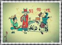 艺术家于波日记:《汪年欢乐吉祥》送给大家一组本人十多年前画的风俗小画赏玩戏尔【图4】