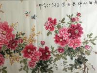 艺术家王长泉收藏:牡丹国画《春色似锦花满园》,大八尺240×120cm,王长泉【图2】