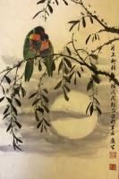 艺术家石广生日记:《月上柳梢头》，因为色彩斑澜，澳洲的这种鹦鹉，被称为彩虹鹦鹉【图0】