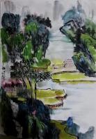 艺术家李同辉日记:重彩山水画，尝试另外一种风格【图0】