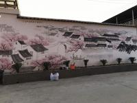 艺术家粟盛林收藏:2月13日绘制完毕，8米江南水乡风情壁画，拍照留念。很辛苦，【图2】