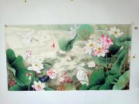 艺术家胡记领日记:新作《六尺荷花白鹭图》,胡记领【图0】