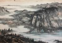 艺术家刘传军日记:237号作品第二次设色。装裱后高1.7米,长4.2米。第一幅【图0】