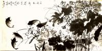 艺术家任清宇日记:国画《鱼戏动新荷》,八尺整张,任清宇【图1】
