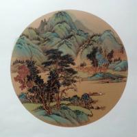 艺术家高勇利日记:《秋江垂綸》,50*50圓光卡紙,高勇利
陆游《秋日郊居》【图0】