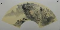 艺术家于立江日记:晒一组国画山水扇面，尚未题款，，喜欢的可交流
于立江【图3】