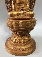 艺术家东方古玩城堡收藏:回流老铜器鎏金背光释迦摩尼佛摆件,尺寸细节如图,重4340克【图5】