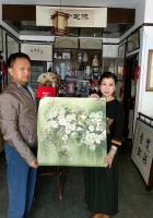 艺术家邓凌鹰日记:我和近期在京治病的著名工笔画家大师李相民合作的二幅精品:《茶【图5】