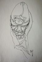 艺术家赵国毅日记:矿工头部像,速写,两幅
赵国毅 作【图1】